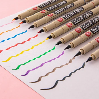 12pc עט הציור פיגמנט מברשת עט עט אמנות עט סימון מידע שונים הציור מצייר ציור עט ציוד משרדי