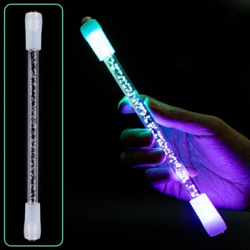 1PC צבעוני LED אור האצבע מסתובב בלי מילוי יצירתי פלאש מסתובב ג ' ל עט תלמיד להפוך עט