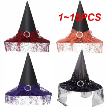 1~15PCS יוניסקס אישיות המכשפה הכובע היצירתי ילדים מבוגרים רשת Cosplay מסיבת אופנה תחרה המפלגה קישוט למבוגרים קאפ