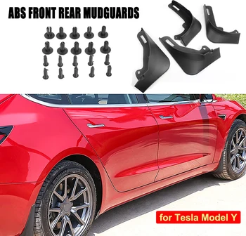 2021 עבור טסלה מודל Y הקדמי האחורי מאדפלאפ Mudguards ABS פנדר בוץ השומרים הפתיחה קידוח לא נדרש אביזרי רכב 4pcs