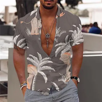 2023 הוואי טרופי גברים חולצות גברים 3D מודפס חג החוף שרוול קצר חולצה Harajuku 5xl מנופחים מקסימום חולצת טריקו גבר
