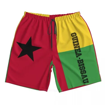 2023 הקיץ פוליאסטר גינאה-ביסאו דגל המדינה 3D מודפס גברים לוח מכנסיים קצרים החוף כיס פועל בקיץ מכנסיים