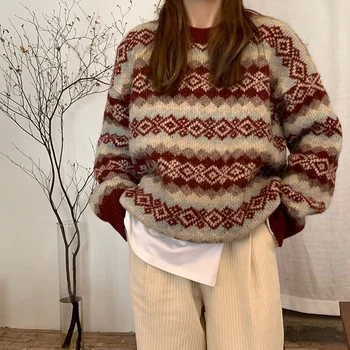 2023 חדש סתיו סוודר נשים O-צוואר Pullovers סוודרים קוריאני אופנה החורף אלסטי חופשי קרקעיות עליון סרוג