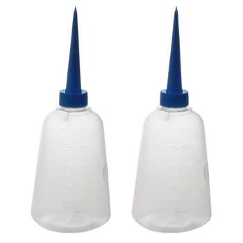 2X 250Ml ברור לבן כחול פלסטיק דבק נוזלי המוליך בקבוק