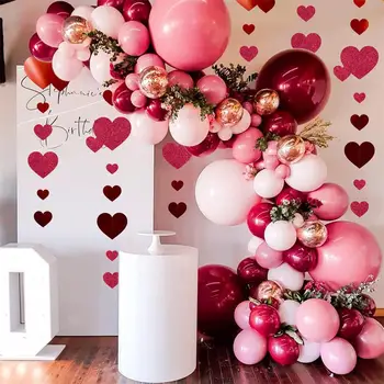 4M בצורת לב נייר גרלנד תליון אוהב את הלב נייר שיפודי יום האהבה מסיבת חתונה, סרט לתלות באנטינג Decoratio