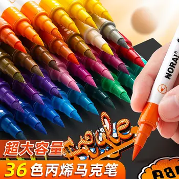 6-36 צבעים מצייר כפול אקריליק בדרך עט סימון ילדים עמיד למים מצויר ביד DIY גרפיטי ציור נעליים בגדים עץ