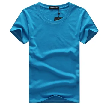 A2298 סגנון מקרית פשוטה מוצק צבע החולצות של גברים כותנה כחול רגיל מתאים חולצות קיץ, חולצות טי, חולצות בגדי גברים