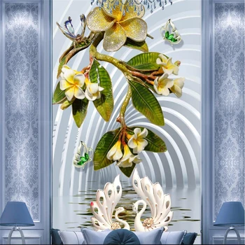 beibehang 3D תכשיטים פרח 