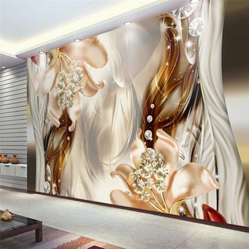 beibehang הפנטזיה 3d סטריאו, תכשיטים, פרחים, תכשיטים רקע קיר מותאם אישית גדול פרסקו משי משי בד הסביבה טפט