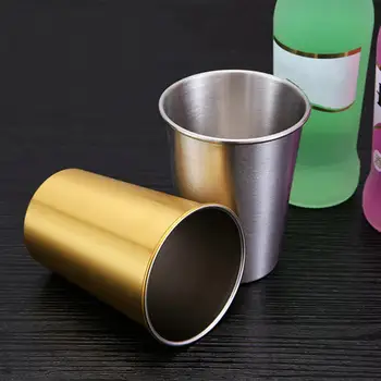 BPA חינם ידידותי נירוסטה מים ספל תה יין הגביע לשימוש חוזר קפה טבעת התחתון מסעדה כלי
