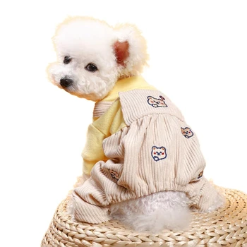 E56C אופנה כלבים תלבושת Suspender מכנסיים גור רומפר בגדים, חיות מחמד קטנות סרבלים