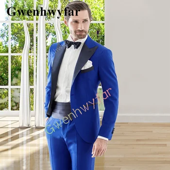 Gwenhwyfar החדשים גדולים חגורות השושבינים ספיירס כנפות חתנים חליפות חליפות גברים חתונות הנשף הכי טוב ' קטים מעילים