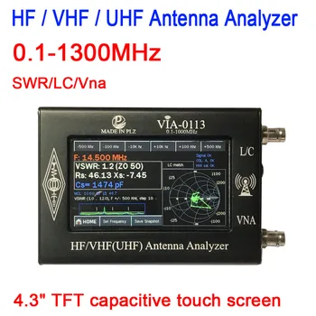 HF VHF UHF אנטנה מנתח network Analyzer 0.1-1300MHZ RF מחולל אותות תדר מונה SWR L/C Vna מטר 4.3