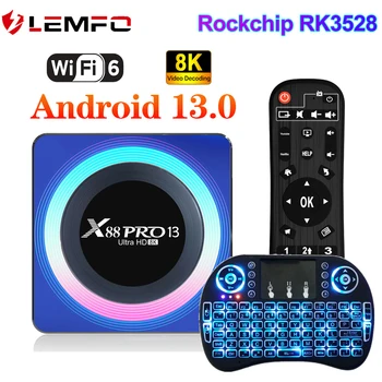 LEMFO X88Pro 13 אנדרואיד תיבת הטלוויזיה אנדרואיד 13 WIFI 6 תמיכה 8K לפענח 4GB 32GB 64GB BT 5.0 צ ' יפ RK3528 Media Player Smart Tv Box