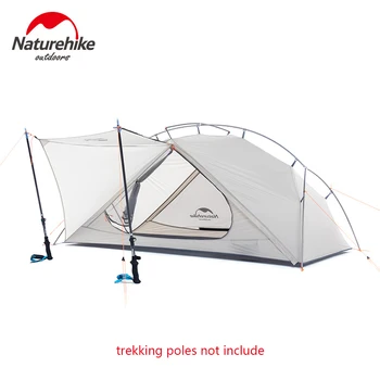 Naturehike חיצונית Ultra-אור יחיד אוהל קמפינג 15D ניילון כפול Y-במצב עמיד למים נייד אלומיניום שכבה אחת האוהל