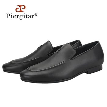 Piergitar 2023 סגנון חדש עגל שחור גברים מוקסינים עם פלאש אבזם GZ אותו מודל בעבודת יד מוקסינים להחליק על עישון נעלי בית
