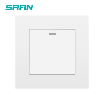 SRAN בריטניה מתג האור,1כנופיית 1/2way 16A 250V מחשב מעכב להבה חומר פנל לבן/שחור/זהב/אפור/רסיס 86*86 מ 