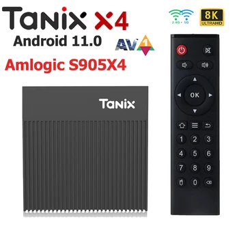 Tanix X4 תיבת הטלוויזיה אנדרואיד 11 X4 TVBOX BAmlogic S905X4 4GB32GB 5G Wifi BT4.0 חכם מהיר 8K Media Player Set Top Box קידומת מסוף