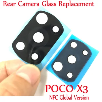 WAMY האחורי בחזרה מצלמה עדשת זכוכית עבור Xiaomi פוקו X3 NFC. הגירסה העולמית מצלמה זכוכית עם דבק דבק