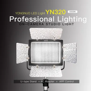 YONGNUO YN320 מקצועי אור LED וידאו בקרת יישום 5500K עבור Canon Nikon Sony DSLR