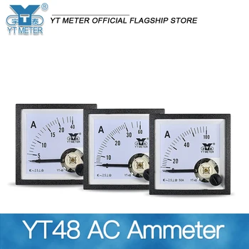 YT48 AC מד הזרם 5A 20A 10A 30A 50/5A 100/5A מצביע מד הזרם שימוש ישיר דורש שנאי להשתמש BE48 CP48 99t1 45mm קטן Ammete