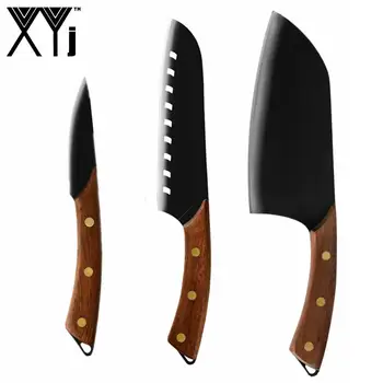 Zemen מאחז השירות Santoku סכין נירוסטה ירקות בישול סכין קצבים סכיני שף ציפוי הסכין עם כיסוי