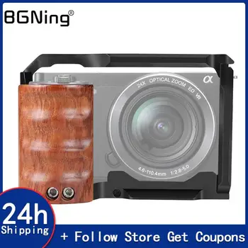 ZVE10 המצלמה כלוב עץ ידית צד העליון אחיזת היד שחרור מהיר צלחת כלוב הציוד מגן עבור Sony ZVE10 ZV-E10 מצלמת DSLR