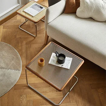 בחדר שולחנות בסגנון משק בית תה, שולחן מודרני פשוט גפן תה שולחן נירוסטה טלוויזיה מלון מסה Plegable ריהוט מסוף AA55