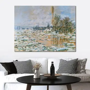בפורום גלריה לאמנות הפרידה של קרח Lavacourt גריי מזג האוויר קלוד מונה נוף ציורי יד צבועה באיכות גבוהה