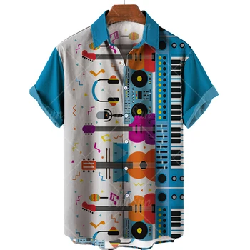בקיץ חולצות וחולצות גיטרה פס 3d להדפיס חולצה ילד נערת אופנה חולצות יחיד בעלות שרוול קצר חולצה בגדי ילדים