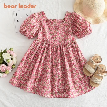 דוב, מנהיג חדש שמלות קיץ בנות מוצק בנות שמלות אופנה ילדים שמלה לילדים-תחפושות בנות פרח ילדה שמלות