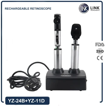 הקישור מחיר נמוך מקצועי רצף ראש כפול אופתלמוסקופ ו Retinoscope אופטלמולוגיות כלי Yz-24b+YZ-11d