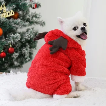 חג מולד קישוט חם חתול בגדים קריקטורה קט הכלב חולצות קל מודפס גור בגדים לא דוהה ציוד לחיות מחמד