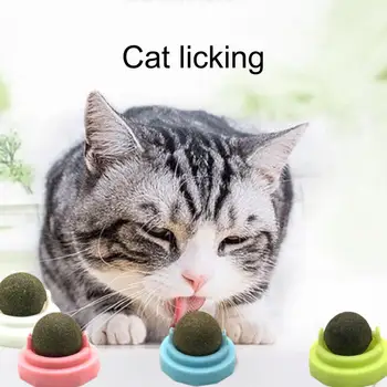 חריקת שיניים חתול מלקק את הצעצוע המסתובב 360 מעלות נפית החתולים הביצים כיסוי אבק להגביר את התיאבון נפית החתולים קיר הכדור חתול צעצוע על הרצפה.