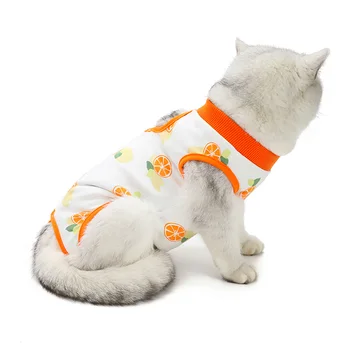 חתול המעיל חתול התאוששות החליפה לנשימה למנוע ללקק לאחר הניתוח ללבוש כותנה התאוששות הגוף עוטפת חתלתול התאוששות בגדים קיטי