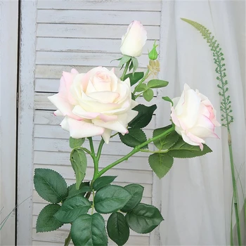 יוקרה אירופאית אמיתית לגעת ורדים יד מרגיש פרחים מלאכותיים עיצוב חדר רוז artificielle חתונה קישוט פרחוני