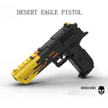 יחיד ירה אקדח נשר המדבר אבני הבניין יכול לירות MOC האקדח מודל DIY לבנים סט צעצועים לילדים מתנות חג המולד לילדים