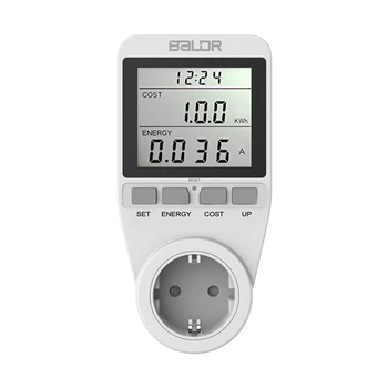מד כוח האיחוד האירופי Plug דיגיטלי Wattmeter ואט צג 230V 50HZ 16A מדידה לשקע בהספק חשמל קוט 