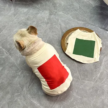 מעצב חדש האביב-קיץ את הכלב המצויר חולצה גור בגדים קטן בינוני כלבי בולדוג צרפתי לפוג שנאוצר קורגי LDC85