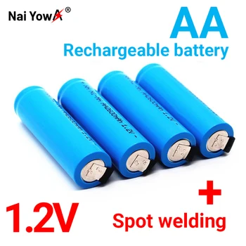 מקורי AA Akku 1,2 V 2600mah AA NiMH Batterie mit סיכות הלחמה für DIY Elektrische Rasierer zahnbürste Spielzeug