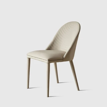 נורדי מתכת, כסאות אוכל מודרניים עור יוקרתי, מינימליסטי משרד טרקלין הכיסא השינה משענת שולחן איפור Sillas רהיטים