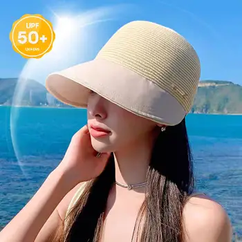 נשים גדולות ברים קרם הגנה כובע על החוף טיול בקיץ הגנת Uv חוף כובע נשים Sunhat נשים כובעים מתקפלים Gorro
