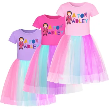 על Adley שמלות לבנות 3-12 שנים כותנה בנות מנצנץ שמלת שמלת נסיכה חד קרן עבור בנות בגדי הקיץ