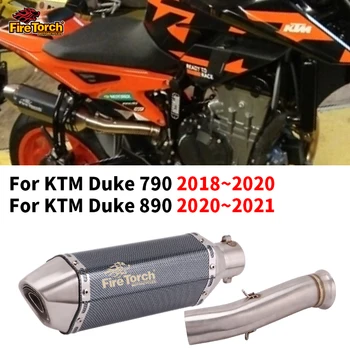 על KTM דיוק 790 2018~2020 עבור דיוק 890 2020~2021 אופנוע פליטה התיכון צינור לברוח מוטו שונה עם פליטה DB הרוצח