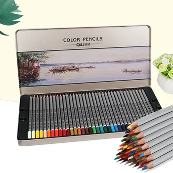 עפרונות צבעוניים 72 צבע ברזל אמנות תיבת שמן 36 צבע 48 צבע העיפרון הסיטוניים מגיע עם מספר צביעה אספקה