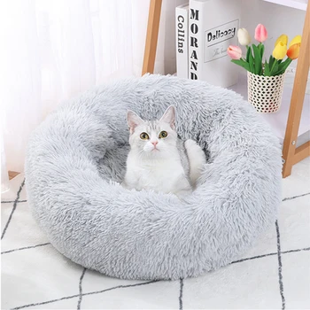 קטיפה קן לחיות מחמד עבור כלבים חתול המחמד המיטה שטיח עגול קטן, בינוני חיה מרגיעה לישון חתול מחצלת הבית