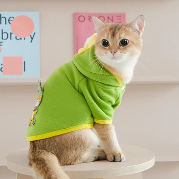 קריקטורה מחמד ואביזרים כלב גיזת החולצה תחפושת ללבוש מעיל החתול בד ביגוד חורף חתול קטן קפוצ ' ונים בגדים