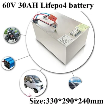 תיק מתכת 30Ah 60v lifepo4 סוללה מובנית BMS לא עופרת חומצה עבור RV EV מנוע elecrtric אופניים מנוע 1800W